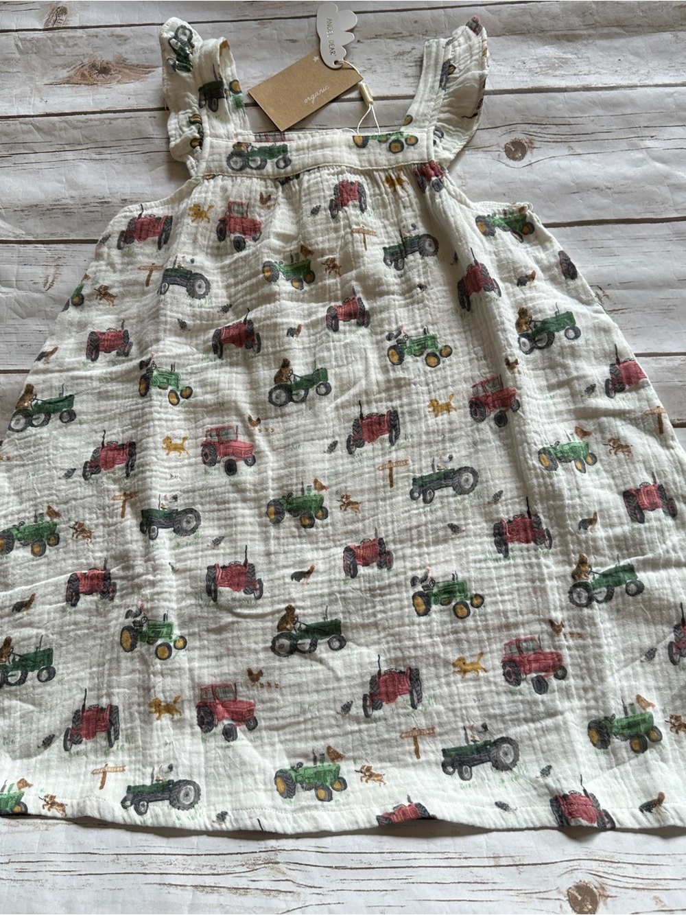 Angel dear tractor dress nwt 6